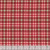 Timeless Treasures Fabrics Rustic Holiday Christmas Tattersal Plaid Red, close-up of red and green tartan plaid fabric with intersecting lines and small white squares.