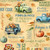 Wilmington Prints Glorious Fall Nancy Mink Trucks Pumpkins Fall Sayings Golden Cream