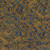Henry Glass Fabrics Crow-Mazing Jan Mott Indigo Scrolls, fabric pattern featuring intricate gold scroll designs on a dark blue and green marbled background.