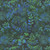 Henry Glass Fabrics Down the Fairy Path Color Principle Forest Teal Fern Silhouettes, fabric with lush green and blue botanical fern and leaf silhouettes on a dark background.