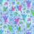 Henry Glass Fabrics Down the Fairy Path Color Principle Light Blue Fairy Silhouette, light blue background with colorful fairy, flower and leaf silhouettes.