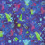 Henry Glass Fabrics Down the Fairy Path Color Principle Royal Multi Fairy Silhouette, colorful fairy and floral silhouette print on a vibrant blue background.