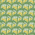 FreeSpirit Fabrics Bedford Park by William Morris & Co Small The Savric Sunshine, botanical pattern with stylized trees and birds in green and yellow colors.