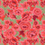 FreeSpirit Fabrics From the Archives by Kaffe Fassett Floral with Dots Red, fabric pattern with vibrant red and pink flowers and green leaves on a dotted background.