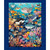 Quilting Treasures Fabrics Aquatic Adventures by Dan Morris Blue Ocean Life Panel, vibrant underwater scene featuring various marine animals including a whale, sharks, octopus, and colorful fish.