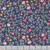Riley Blake Fabrics Simple Pleasures American Jane Scattered Vine Navy, floral fabric with pink, purple, yellow, and red flowers on a navy background.