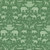 Riley Blake Fabrics Two by Two Noahs Ark Cayla Naylor Ark Adventures Green, fabric with a jungle animal print including elephants, lions, zebras, giraffes, and palm trees on a green background.