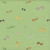 Riley Blake Fabrics Two by Two Noahs Ark Cayla Naylor Perfect Pairs Green fabric, featuring a playful pattern of various animals including elephants, lions, zebras, giraffes, flamingos, crocodiles, and more on a light green background.