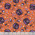 Blank Quilting Fabrics Ghostly Greetings Orange Cauldrons