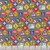 Clothworks Fabrics Let's Go! Grey Traffic Signs, fabric with a pattern of various colorful road signs and traffic symbols.
