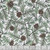 Timeless Treasures Fabrics Winter Wonderland Flannel featuring a beige and brown pinecone texture with green pine branches on a white background.