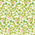 Windham Fabrics Heather Ross Studio Edit Pink Cricket Clover fabric with a pattern of green clovers, pink flowers, and small green chameleons on a white background.