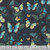 Timeless Treasures Fabrics Floral Forest Whisper Teal Blue Green Butterflies in Foliage, a floral fabric featuring blue, teal, and green butterflies among leafy foliage.