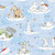 Clothworks Fabrics Anita Jeram Sky Blue Snowtime Toile