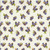 Clothworks Fabrics Cedar West Purple Cream Bird Song Blackberries, floral fabric pattern with purple berries, green leaves, and beige accents on a cream background.