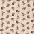 Clothworks Fabrics Cream Brown The Secret Life of Squirrels fabric, featuring a pattern of cute squirrels on a cream background.