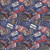 Benartex Fabrics Sykel Military Armed Services Navy Dogtags All Over, fabric pattern featuring military dogtags, flags, and patriotic slogans.