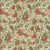 Andover Fabrics Good Tidings by Makower UK Cream Sarasa Floral, detailed floral and leaf pattern in red, green, and beige colors on a cream background.