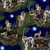 Timeless Treasures Fabrics Wolf Pack Night Wolf Scenic, a detailed fabric print depicting a pack of wolves in a night-time forest scene with full moons, lush trees, and wolf pups.