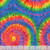 Timeless Treasures Fabrics Tie-Dye Multi Cassidy Multi Tie-Dye, vibrant and colorful spiral tie-dye pattern fabric with shades of red, orange, yellow, green, blue, and purple.