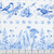 Lumin Fabrics White Owl Amalfi Coast Susan Winget Cream Blue Birds and Flowers Stripe