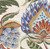 Hamilton Fabrics Cotswold Verdi Flowers and Foliage Blue Green, fabric with vibrant floral and foliage pattern in blue, green, red, beige, and gold colors.