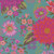 Moda Fabrics Parlor Crystal Manning Blue Happy Blooms Teal, textile with pink, purple, and teal floral pattern.
