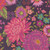 Moda Fabrics Parlor Crystal Manning Purple Happy Blooms Plum, vibrant floral fabric design with pink, purple, and teal flowers on a dark background.