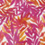 Moda Fabrics Radiant Amarilys Henderson Leaf Watercolor Pink Pink fabric, vibrant watercolor leaf pattern in pink and orange shades on white background.