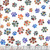 Quilting Treasures Fabrics Feline Fantasia Dan Morris White Orange Blue Cat Paw Prints
