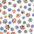 Quilting Treasures Fabrics Feline Fantasia Dan Morris White Orange Blue Cat Paw Prints