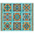 Quilting Treasures Fabrics Oasis Dan Morris Turquoise Blue Desert Rose Floral Tile Panel 36