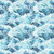 Quilting Treasures Fabrics Earthly Delights Dan Morris Turquoise Blue White Water River, water-themed fabric with watercolor-style waves in shades of turquoise, blue, and white.
