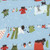 Dear Stella Fabrics Cats in the Laundry Leezaworks Sky Blue Hanging Out