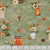Wilmington Prints Harvest Blooms Beth Grove Harvest All Over Sage Green, fabric pattern featuring blooming flowers in jars and mason jars with wheat stalks on a sage green background.