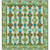 In The Beginning Evanescence by Jason Yenter September Rain Quilt Kit, quilt featuring a green, blue, and brown floral design with lattice patterns and intricate borders.