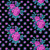 Kaffe Fassett Collective for FreeSpirit Fabrics February 2026 by Kaffe Fassett Rosie Cool, floral fabric with large pink roses and smaller pink flowers on a black background.
