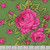 Kaffe Fassett Collective for FreeSpirit Fabrics February 2026 by Kaffe Fassett Rosie Green, floral fabric pattern with pink roses and green leaves on a green background.