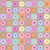 Kaffe Fassett Collective for FreeSpirit Fabrics February 2026 by Kaffe Fassett Pinking Pastel, colorful floral pattern with pastel pink, purple, orange, yellow, blue, and beige flowers with jagged edges and centers on a beige background.