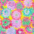 Kaffe Fassett Collective for FreeSpirit Fabrics February 2026 by Philip Jacobs Cactus Dahlia Spring, vibrant floral fabric pattern featuring colorful dahlias in pink, purple, blue, and green on a bright yellow background.