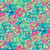 Kaffe Fassett Collective for FreeSpirit Fabrics February 2026 by Philip Jacobs Bouffant Cool, vibrant floral fabric pattern with pink, blue, green, and yellow flowers on a turquoise background.