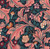 FreeSpirit Fabrics Bedford Park Cotton Lawn by William Morris Leicester Teal, detailed floral pattern in pink, teal, and white on a dark background.