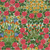 FreeSpirit Fabrics Bedford Park Cotton Lawn by William Morris Campanula Seaglass, colorful floral fabric with pink roses, yellow and orange flowers, and blue butterflies on a light background.