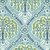 Covington Fabrics Darshana Ocean Blue Persian Tree Frame Damask
