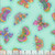 AE Nathan Fabrics Comfy Flannel Prints Mint Green Purple Butterflies