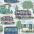 AE Nathan Fabrics Comfy Flannel Prints White Blue Pink Campers
