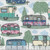 AE Nathan Fabrics Comfy Flannel Prints White Blue Pink Campers