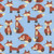 AE Nathan Fabrics Comfy Flannel Prints Orange Blue Fox