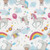 AE Nathan Fabrics Comfy Flannel Prints Pink White Rainbows Unicorns