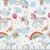 AE Nathan Fabrics Comfy Flannel Prints Pink White Rainbows Unicorns